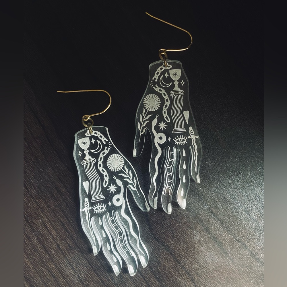 While Odin Sleeps lucite earrings